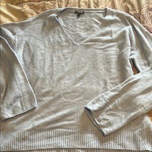 Express Light Blue V-Neck Sweater